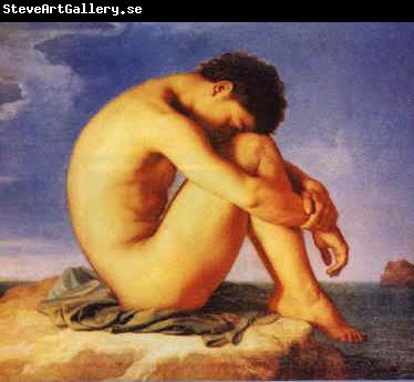  Hippolyte Flandrin Young Man Beside the Sea   1